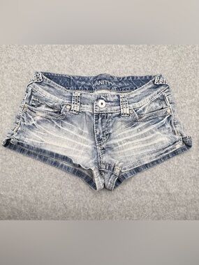 Vanity Light Blue Distressed Denim Shorts